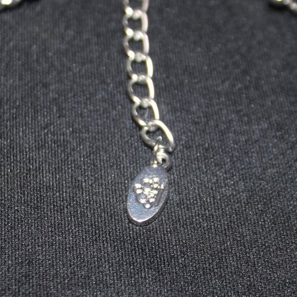 Iridescent and Classic White Silver Tone Statement Necklace - Picture 8 of 16